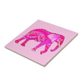 Indischer Elefant in einem Fuchsia Pink Arabesque Fliese (Seite)