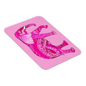 Indischer Elefant in einem Fuchsia Pink Arabesque Magnet (Rechte Seite)