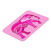 Indischer Elefant in einem Fuchsia Pink Arabesque Magnet (Linke Seite)