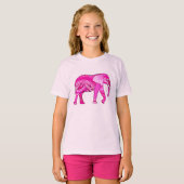 Indischer Elefant in einem Fuchsia Pink Arabesque T-Shirt (Vorne ganz)