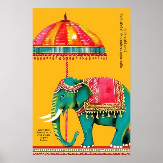Indischer Elefant-Kunstprint Rajasthani-Kultur Poster (Vorne)