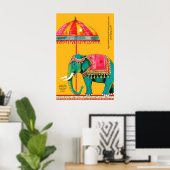 Indischer Elefant-Kunstprint Rajasthani-Kultur Poster (Heimbüro)
