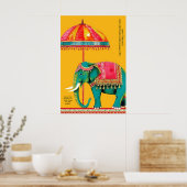 Indischer Elefant-Kunstprint Rajasthani-Kultur Poster (Küche)