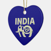 Indischer Elefant mit Calf Poster Keramik Ornament (Links)