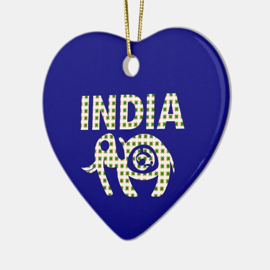 Indischer Elefant mit Calf Poster Keramik Ornament (Links)