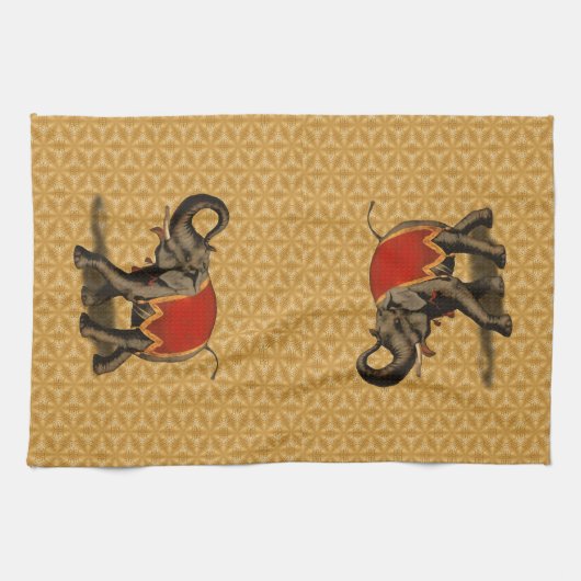 Indischer Elefant mit rotem Tuch (Horizontal)