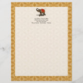 Indischer Elefant mit rotem Tuch Briefkopf (Vorderseite)