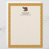 Indischer Elefant mit rotem Tuch Briefkopf (Vorne/Hinten)