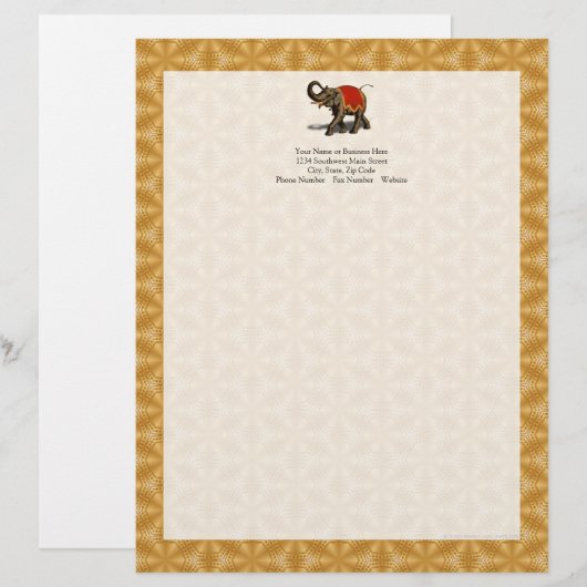 Indischer Elefant mit rotem Tuch Briefkopf (Vorne/Hinten)