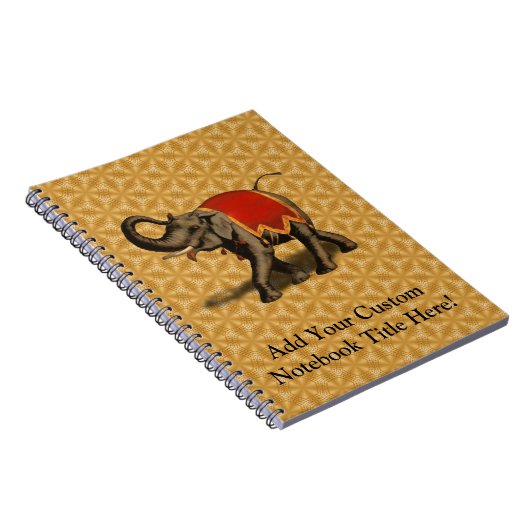 Indischer Elefant mit rotem Tuch Notizblock (Rechte Seite)