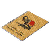 Indischer Elefant mit rotem Tuch Notizblock (Linke Seite)