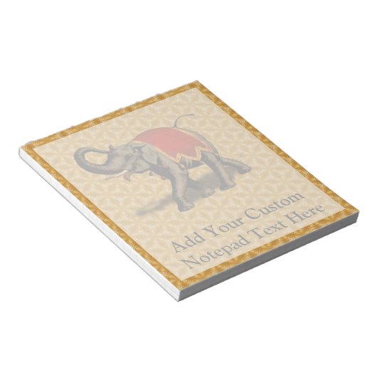 Indischer Elefant mit rotem Tuch Notizblock (angewinkelt)