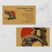 Indischer Elefant mit rotem Tuch Visitenkarte (Vorne/Hinten)