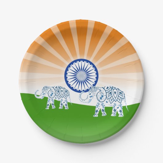 Indischer Elefant Pappteller (Vorderseite)