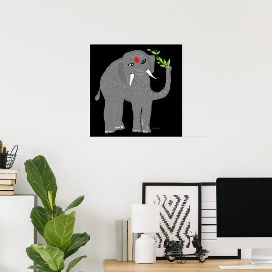 Indischer Elefant Poster (Heimbüro)