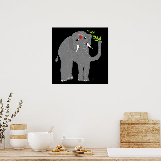 Indischer Elefant Poster (Küche)