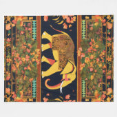 Indischer Elefant Print Blanket - weich, gemütlich Fleecedecke (Vorderseite (Horizontal))