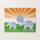 Indischer Elefant Puzzle (Horizontal)