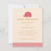 Indischer Elefant Save the Date Einladung (Vorderseite)