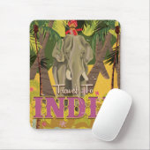 Indischer Elefant Vintage-Reiseposter Mousepad (Mit Mouse)