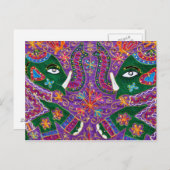 Indischer Elephant Tourist Fabric Postcard Postkarte (Vorne/Hinten)