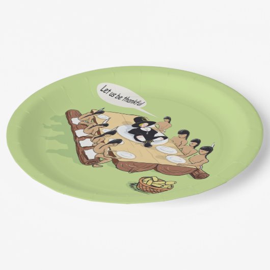 Indischer Erntedank Pappteller (Schrägansicht)