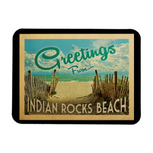 Indischer Felsen-Strand-Vintage Reise Magnet