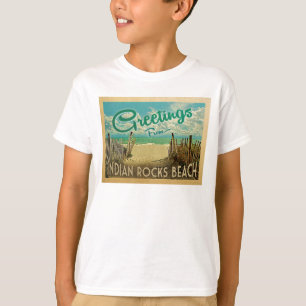 Indischer Felsen-Strand-Vintage Reise T-Shirt
