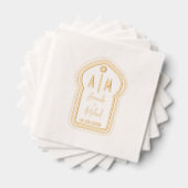 Indischer Film Stanzte Napkins mit Monogrammen. Servietten Mit Folie (Insitu (Gestapelt))