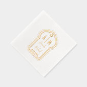 Indischer Film Stanzte Napkins mit Monogrammen. Servietten Mit Folie (Rechts)