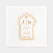 Indischer Film Stanzte Napkins mit Monogrammen. Servietten Mit Folie (Vorderseite)