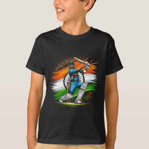 Indischer Flagge Cricket Liebhaber Fan Indien Stol T-Shirt