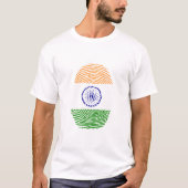 Indischer Flaggen-Fingerprint T-Shirt (Vorderseite)