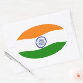 Indischer Flaggenaufkleber Ovaler Aufkleber (Umschlag)
