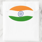 Indischer Flaggenaufkleber Ovaler Aufkleber (Tasche)