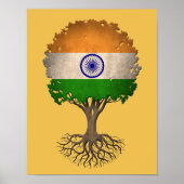Indischer Flaggenbaum des Lebens anpassbar Poster (Vorne)