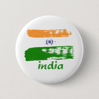 Indischer Flaggenbürsten-Anschlagentwurf Button
