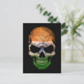 Indischer Flaggenschädel auf schwarz Postkarte (Stehend Vorderseite)