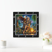 Indischer Flug: Der Ansturm des Talons River Quadratische Wanduhr (Zuhause)