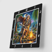 Indischer Flug: Der Ansturm des Talons River Quadratische Wanduhr (Winkel)