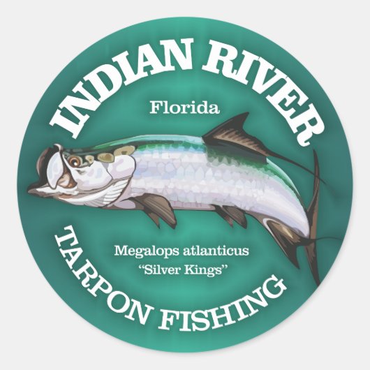 Indischer Fluss (Tarpon) Runder Aufkleber (Vorderseite)