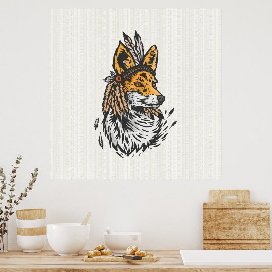 Indischer Fox Poster (Küche)