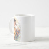 Indischer Frühling - Porträt Frau mit Eule Kaffeetasse (Vorderseite Links)