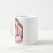 Indischer Frühling - Porträt Frau mit Tiger Kaffeetasse (Vorderseite Links)