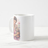 Indischer Frühling - Porträt Mädchen mit Äffchen Kaffeetasse (Vorderseite Links)