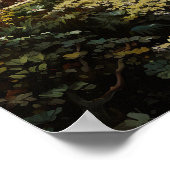 Indischer Garten-Ölmalerei des 19. Jahrhunderts Poster (Ecke)