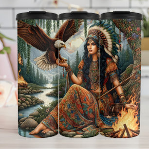 Indischer Geist, Adler, WaldMajestät. Thermosbecher