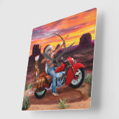 Indischer Geist für immer Quadratische Wanduhr (Winkel)