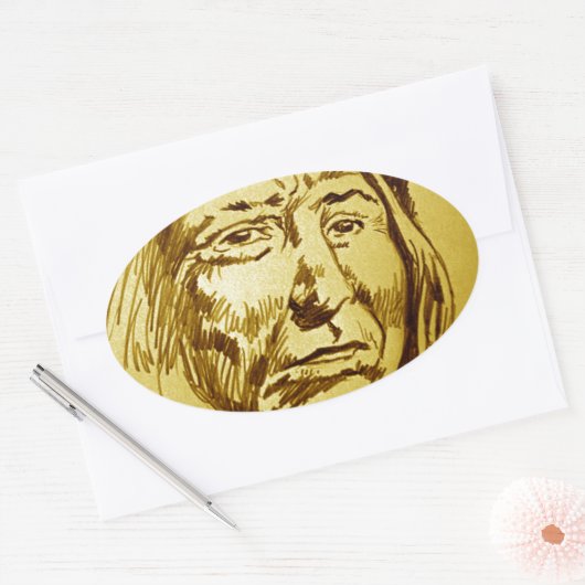 Indischer Generalstabschreiber Ovaler Aufkleber (Umschlag)