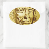 Indischer Generalstabschreiber Ovaler Aufkleber (Tasche)